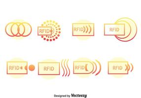 Rfid icone vettoriali