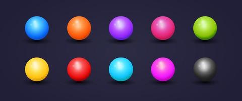 colorato palle realistico 3d collezione impostato vettore
