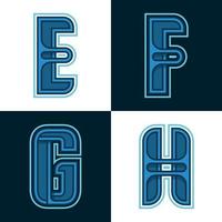 vettore impostato alfabeto di font blu