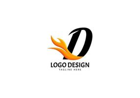 lettera d fuoco logo per marca o azienda, concetto minimalista. vettore