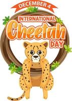 internazionale ghepardo giorno manifesto o bandiera design vettore