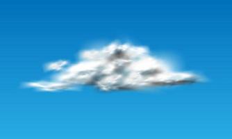 realistico grande bianca nube nebbia Fumo su blu cielo sfondo vettore