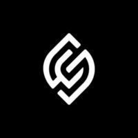 logo sc foglia lettera design monogramma icona vettore
