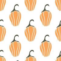 carino arancia zucca senza soluzione di continuità modello vettore illustrazione