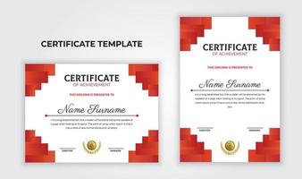 professionale rosso certificato design. certificato per premio, diploma, risultato, apprezzamento, formazione scolastica, la laurea modello impostare. vettore