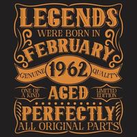 Vintage ▾ compleanno tipografia maglietta design vettore