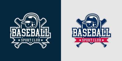 baseball logotipo modello. moderno logo e simbolo di sport. pipistrello bastone e casco concetto. vettore eps 10.