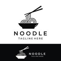 logo design modello per delizioso Cinese e giapponese spaghetto la minestra e ramen piatti asiatico tipi di cibo. loghi per imprese, ristoranti, caffè e negozi. vettore