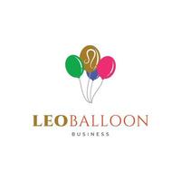 Leo zodiaco con Palloncino icona logo design modello vettore