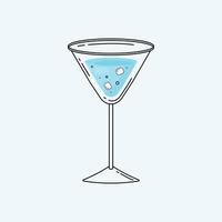 blu cocktail con ghiaccio vettore
