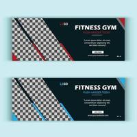 fitness Palestra sociale media copertina design vettore