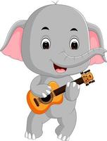 elefante giocando chitarra vettore