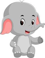 cartone animato divertente elefantino vettore