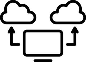 icona della linea per il cloud computing vettore