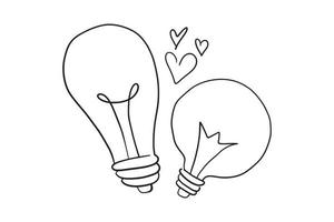 2 amore luci, simbolo di 2 unito idee vettore