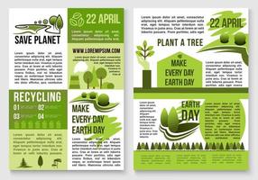 Salva pianeta natura raccolta differenziata concetto vettore manifesto