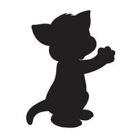 gatto silhouette vettore isolato su bianca sfondo animale colorazione libro per bambini