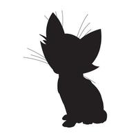 gatto silhouette vettore isolato su bianca sfondo animale colorazione libro per bambini