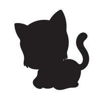 gatto silhouette vettore isolato su bianca sfondo animale colorazione libro per bambini