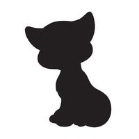 gatto silhouette vettore isolato su bianca sfondo animale colorazione libro per bambini