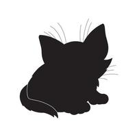 gatto silhouette vettore isolato su bianca sfondo animale colorazione libro per bambini