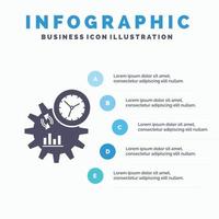 attività commerciale. ingegneria. gestione. processi infografica modello per sito web e presentazione. glifo grigio icona con blu Infografica stile vettore illustrazione.