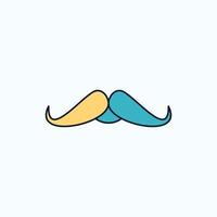 baffi. fricchettone. movember. maschio. uomini piatto icona. verde e giallo cartello e simboli per sito web e mobile applicazione. vettore illustrazione