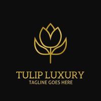 modello logo lusso tulipano fiore vettore