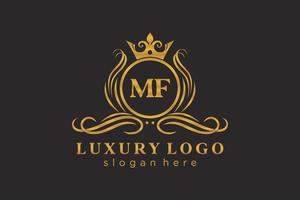 iniziale mf lettera reale lusso logo modello nel vettore arte per ristorante, regalità, boutique, bar, Hotel, araldico, gioielleria, moda e altro vettore illustrazione.