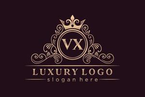 vx iniziale lettera oro calligrafico femminile floreale mano disegnato araldico monogramma antico Vintage ▾ stile lusso logo design premio vettore
