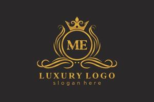 iniziale me lettera reale lusso logo modello nel vettore arte per ristorante, regalità, boutique, bar, Hotel, araldico, gioielleria, moda e altro vettore illustrazione.