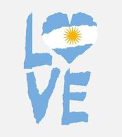 amore argentina, America. Vintage ▾ nazionale bandiera nel silhouette di cuore strappato carta grunge struttura stile. indipendenza giorno sfondo. bene idea per retrò distintivo, striscione, maglietta grafico design. vettore