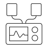 un'icona di design unica del monitor ecg vettore