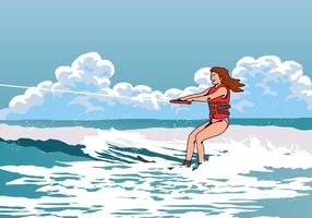 Bella ragazza Vector Water Ski