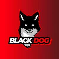 vettore logo e-sport nero cane