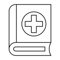 un'icona di design unica del libro di medicina vettore