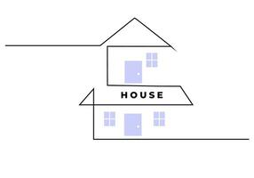 uno continuo singolo linea di stabilendo esterni Casa vettore