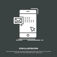 massa. dialogo. immediato. posta. Messaggio icona. glifo vettore simbolo per ui e ux. sito web o mobile applicazione