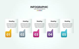 5 passo utile banner per orizzontale Infografica vettore