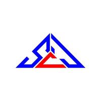 scj lettera logo creativo design con vettore grafico, scj semplice e moderno logo nel triangolo forma.