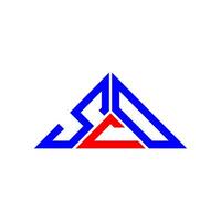 scd lettera logo creativo design con vettore grafico, scd semplice e moderno logo nel triangolo forma.