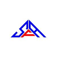 sfa lettera logo creativo design con vettore grafico, sfa semplice e moderno logo nel triangolo forma.