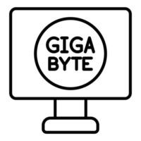 gigabyte icona stile vettore