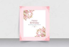 rosa sfondo cornice stile compleanno carta con rosa fiori vettore