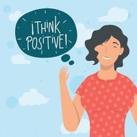 donna A proposito di pensare positivo vettore