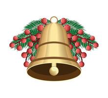 campana d'oro di natale vettore