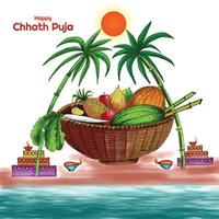 tradizionale Festival di contento chhath puja sfondo vettore