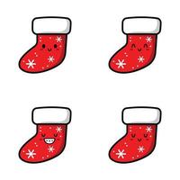 vettore illustrazione di carino Natale calzini emoji