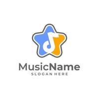 stella musica logo illustrazione modello. musica Nota logo design concetto vettore
