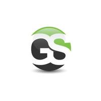cerchio lettera gs logo design vettore